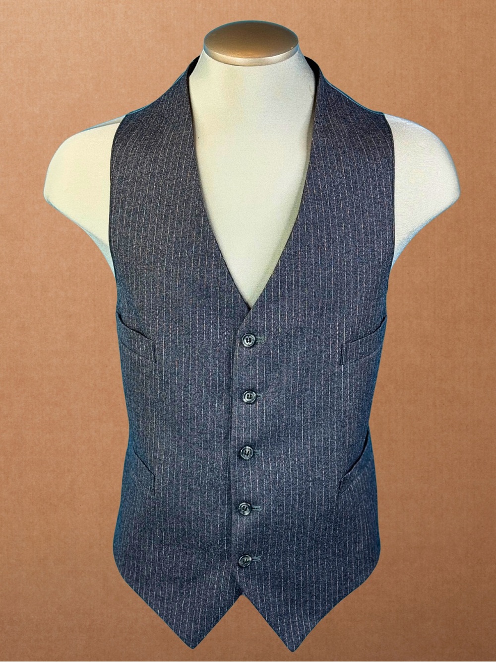 Men's Pinstripe XL Vest Waistcoat